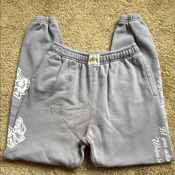 Darc Sport Purple Wolves Gym Lifting Sweatpants - Picture 1 of 9